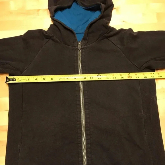 Rogan NYC Full Zip Long Sleeve Hoodie Sweatshirt black blue women’s size Small - Picture 10 of 12